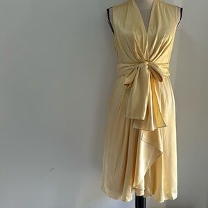 TJBY1SD Teri Jon Beautiful Yellow 100% Silk Dress